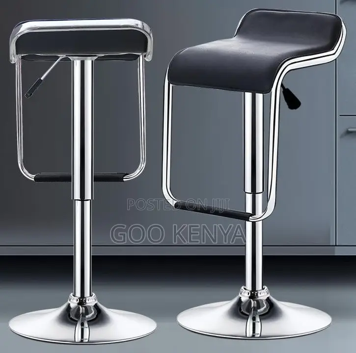 Home Counter Stool; Height Adjustable Leather Swivel Bar Stool
