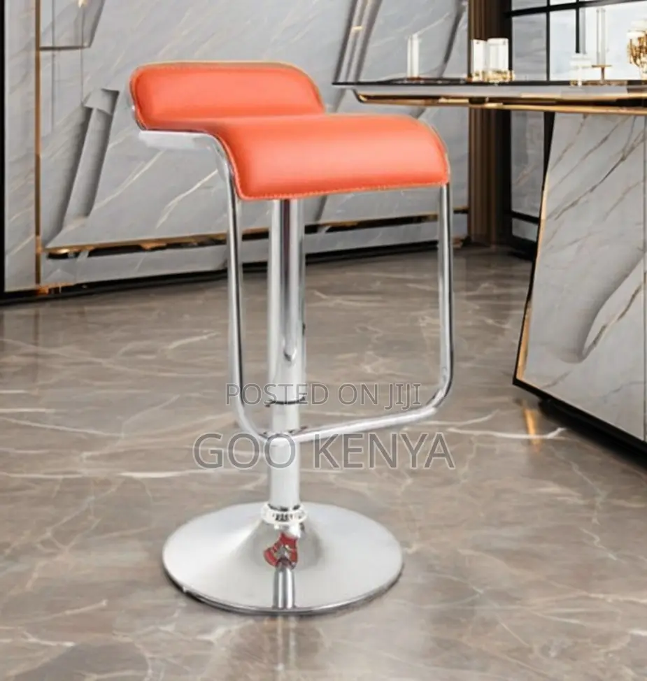 Home Counter Stool; Height Adjustable Leather Swivel Bar Stool
