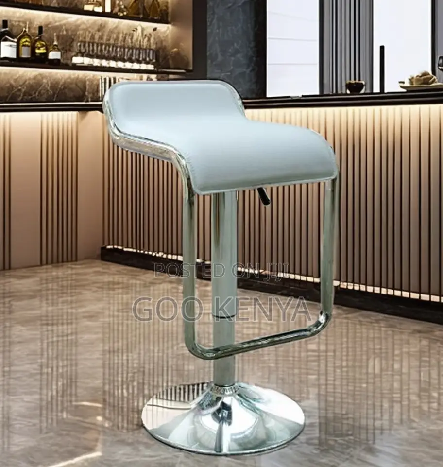 Home Counter Stool; Height Adjustable Leather Swivel Bar Stool