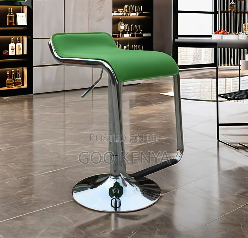 Home Counter Stool; Height Adjustable Leather Swivel Bar Stool