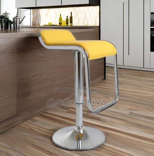 Home Kitchen Stool; Sleek Adjusting Backless Leather Swivel Stool