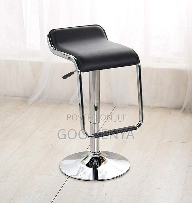 Home Kitchen Stool; Sleek Adjusting Backless Leather Swivel Stool - thumbnail 5