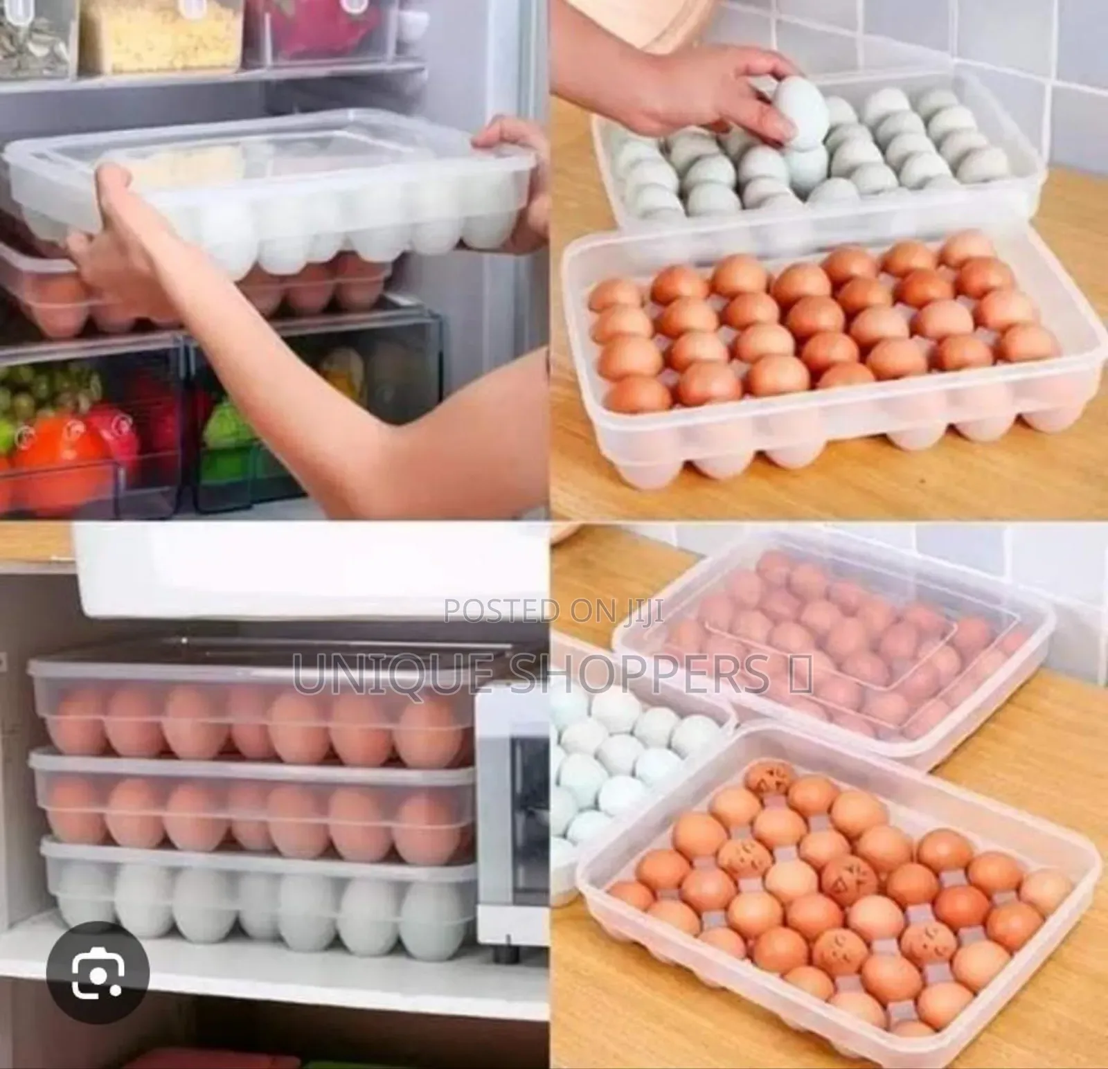 34 Eggs) 34pc Egg Tray Storage Container With Lid