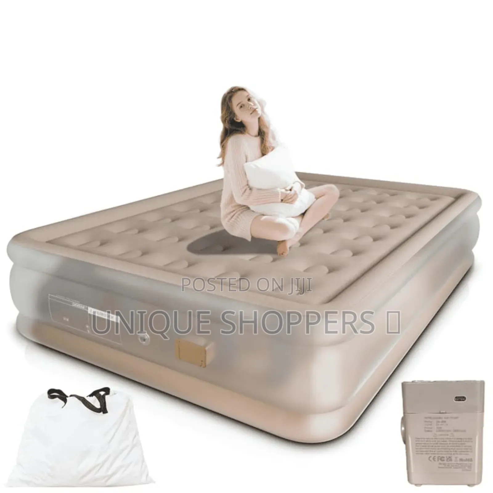 200x150x40cm (5×6ft) Double Size Self Inflating Bed +2 Pillows