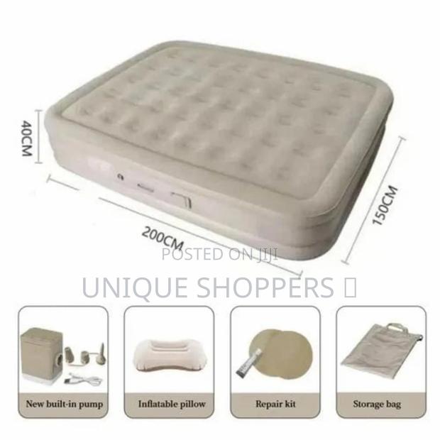 200x150x40cm (5×6ft) Double Size Self Inflating Bed +2 Pillows - thumbnail 4