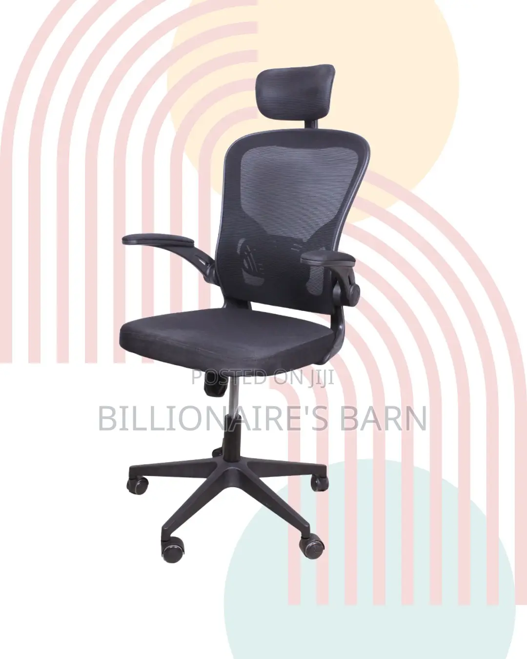 Grey Ergonomic Office Chair | Imported Headrest Support
