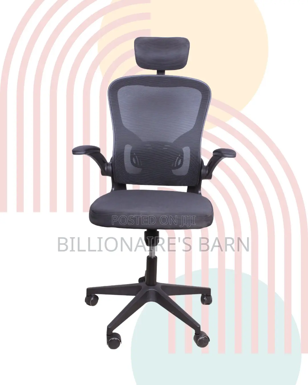 Grey Ergonomic Office Chair | Imported Headrest Support