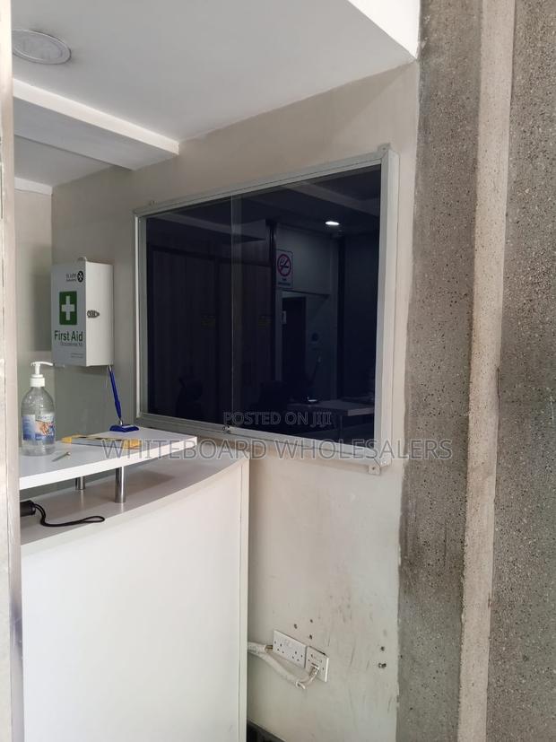 Wall Mounted Sliding Glass Notice Board 120cm X 90cm (4ft X 3ft) - main view