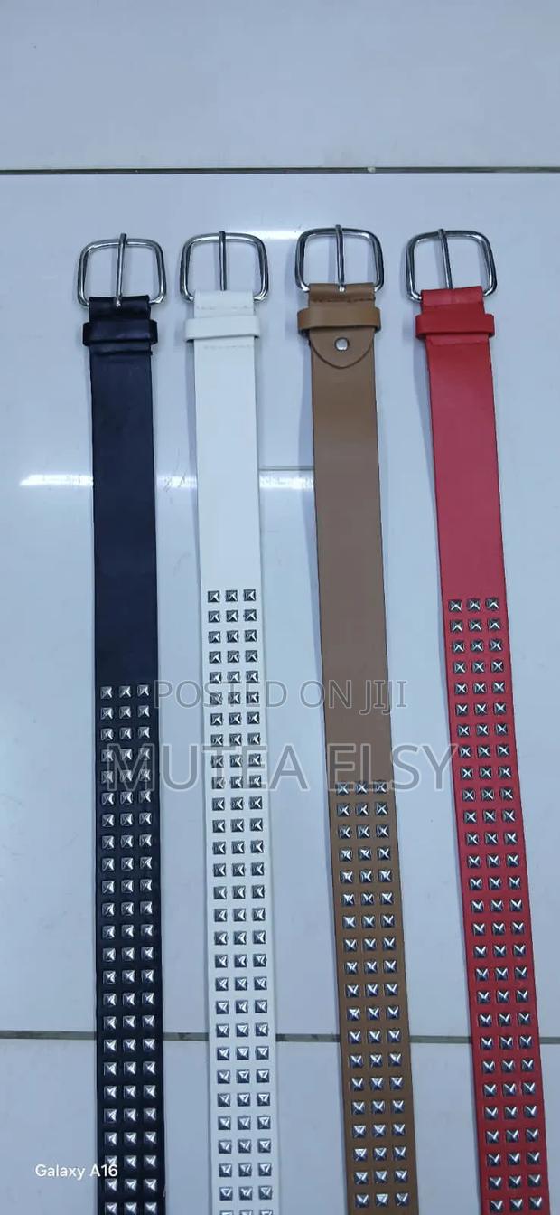 Black,White,Red Beige, Yellow Blue Wide Ladies Leather Belt - thumbnail 3