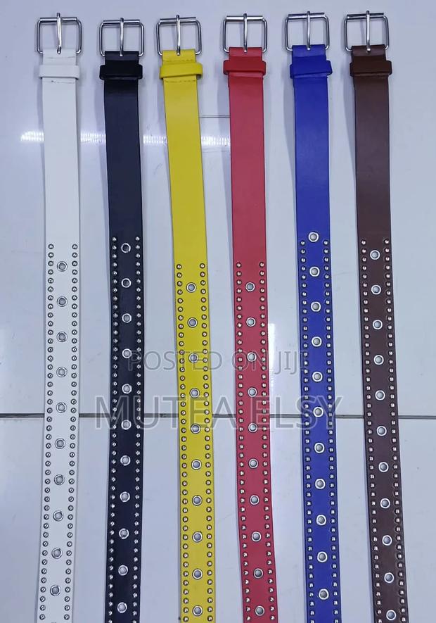 Black,White,Red Beige, Yellow Blue Wide Ladies Leather Belt - thumbnail 4