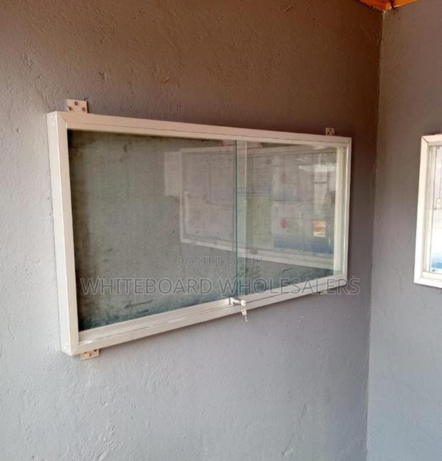 Wall Mounted Sliding Glass Notice Board 120cm X 60cm (4ft X 2ft) - main view