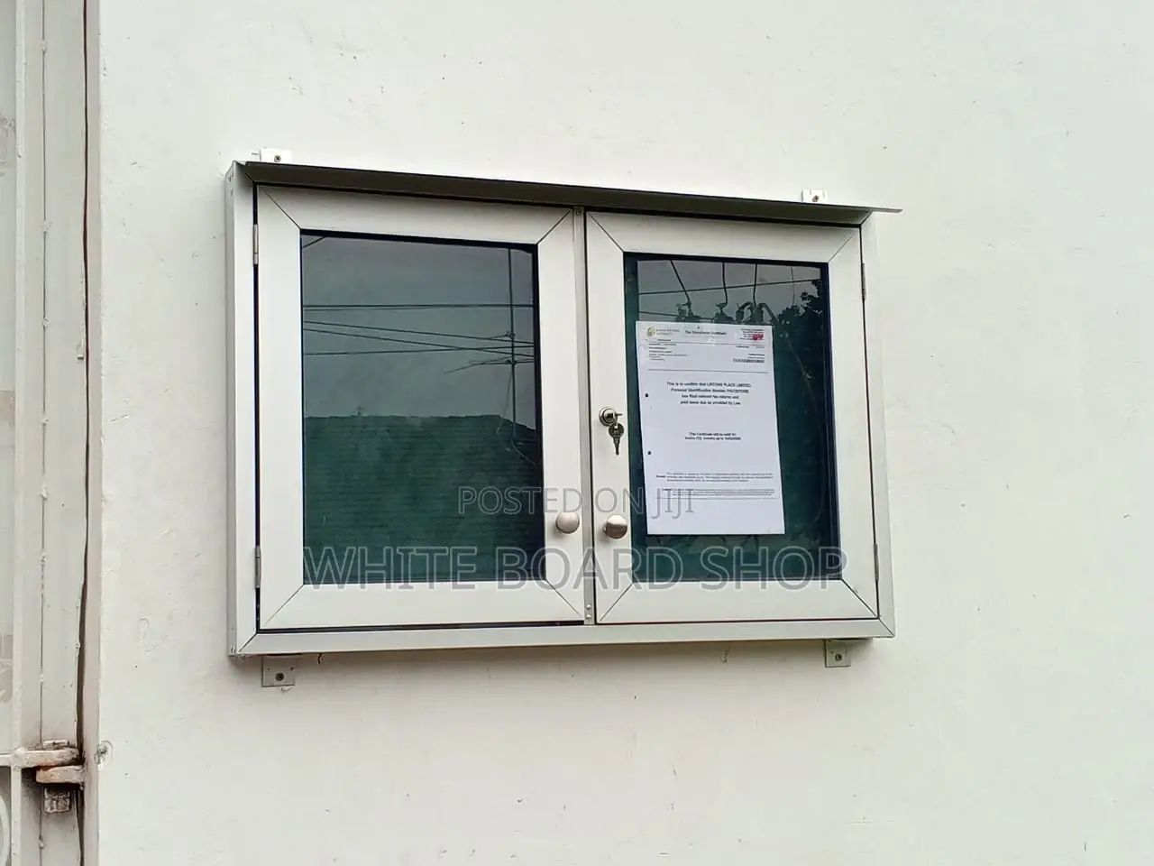Lockable Sliding Glass Notice Board 90cm X 60cm (3ft X 2ft)