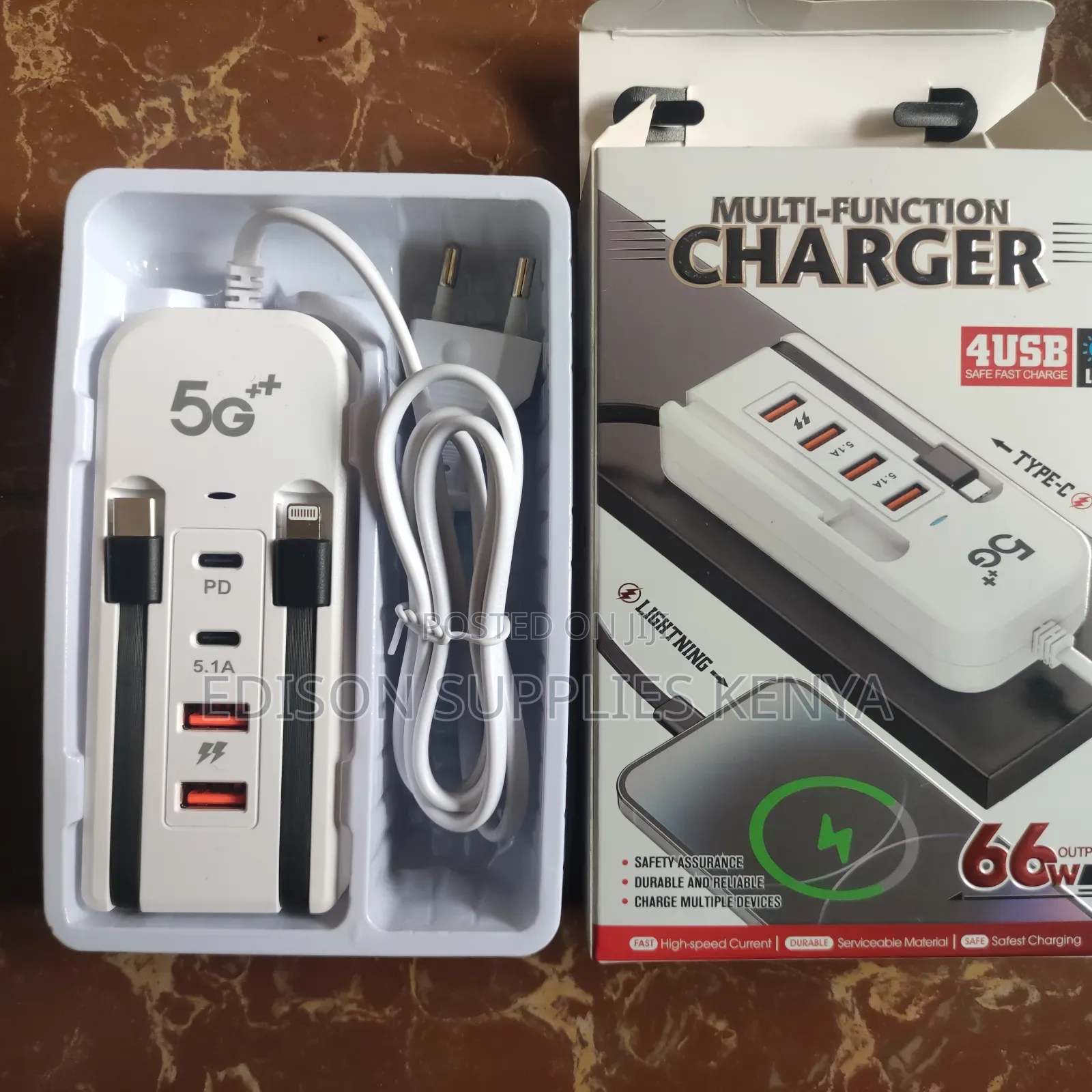Phone Charging Station Extension Cable With Type C Fast Charging 66w