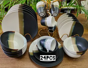 New Arrival Unique Ceramic Dinner Set 24pcs - Patterned Design