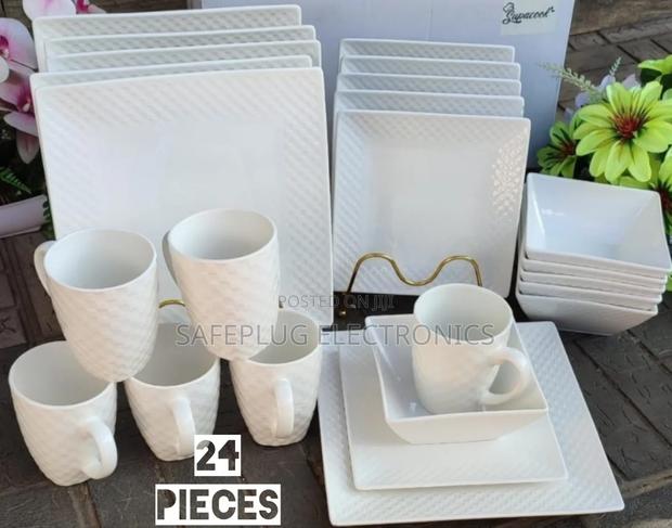 24 PCS Quality Square Ceramic Dinner Set - main view