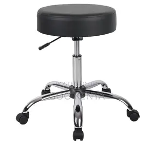Home Kitchen Stool; Backless Adjustable Rolling Leather Counter Chair