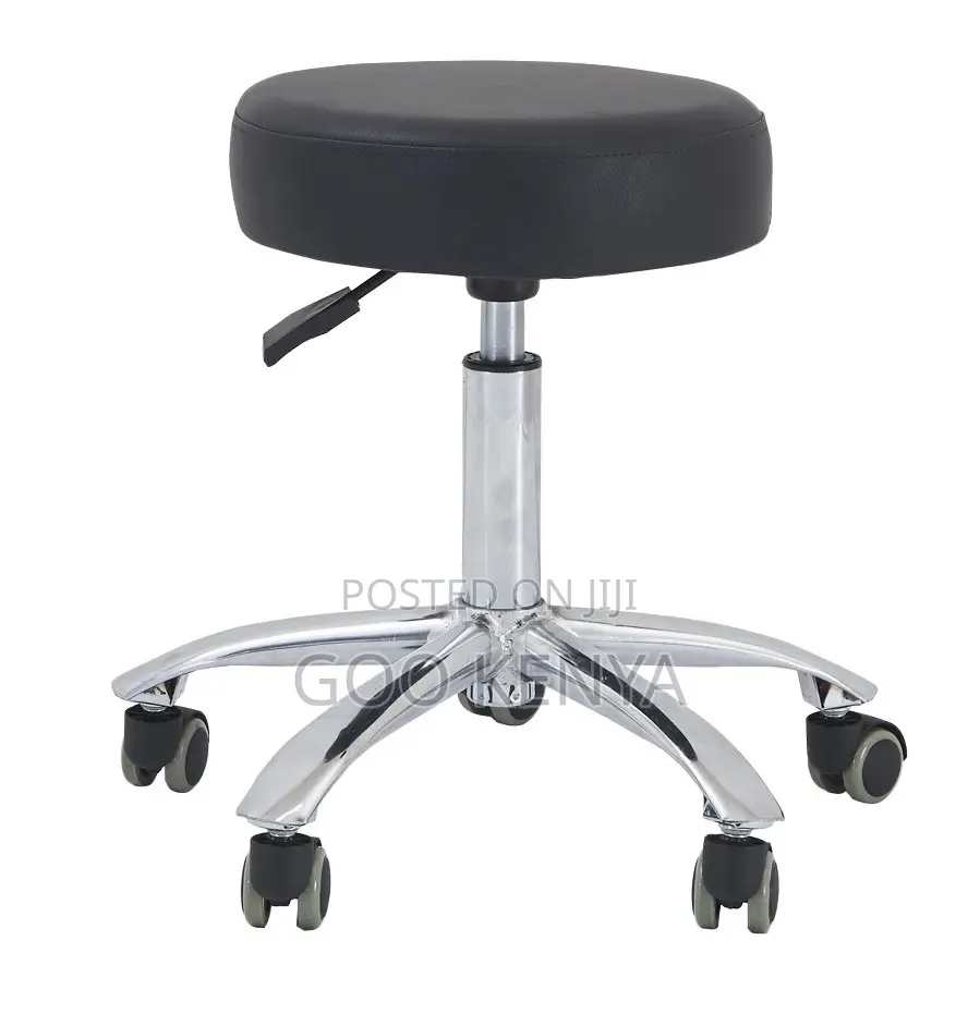 Home Kitchen Stool; Backless Adjustable Rolling Leather Counter Chair