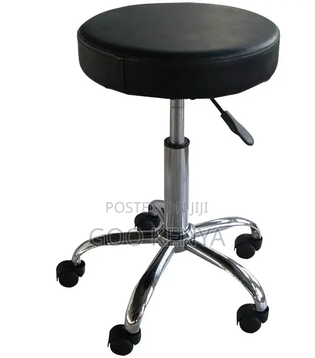 Home Kitchen Stool; Backless Adjustable Rolling Leather Counter Chair