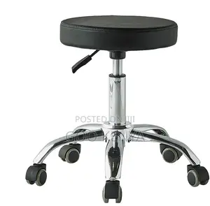 Home Kitchen Stool; Backless Adjustable Rolling Leather Counter Chair