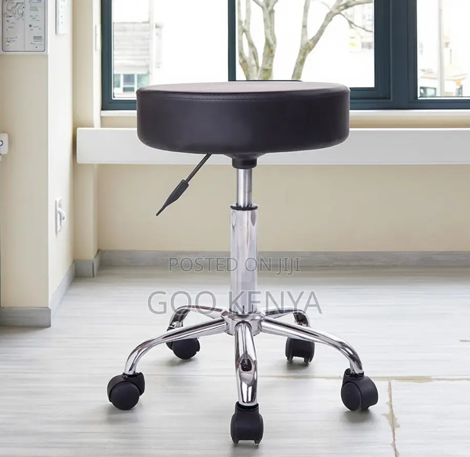 Home Kitchen Stool; Backless Adjustable Rolling Leather Counter Chair