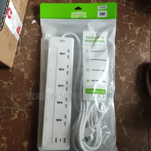 Caston Extension Cables Socket Multiplug 5 Way 5m 2 Usb 3 & C To C