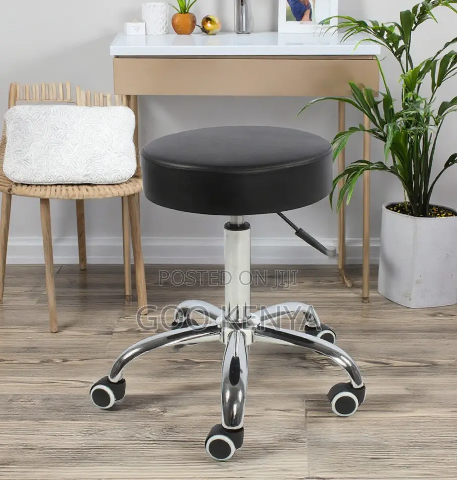 Home Kitchen Stool; Smooth-Rolling Leather Stool for Kitchen or Office