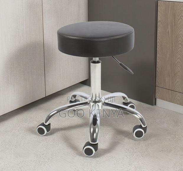 Home Kitchen Stool; Smooth-Rolling Leather Stool for Kitchen or Office - thumbnail 4