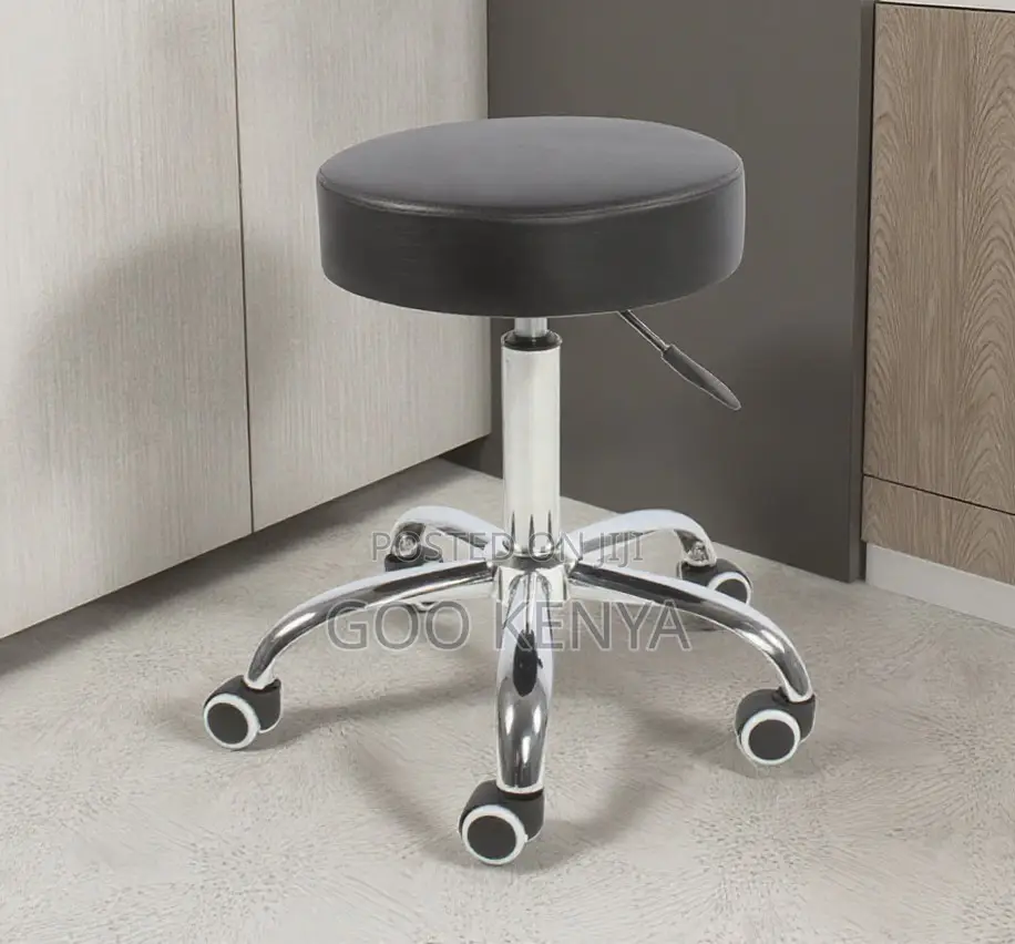 Home Kitchen Stool; Smooth-Rolling Leather Stool for Kitchen or Office