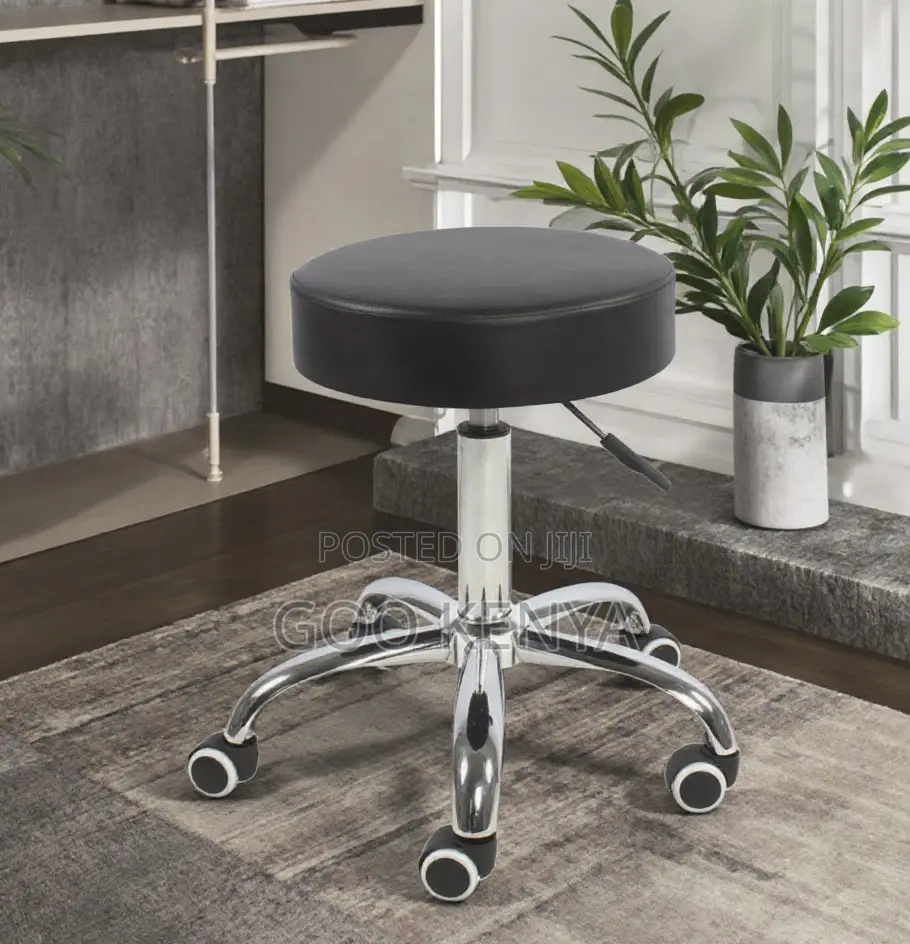 Home Kitchen Stool; Smooth-Rolling Leather Stool for Kitchen or Office