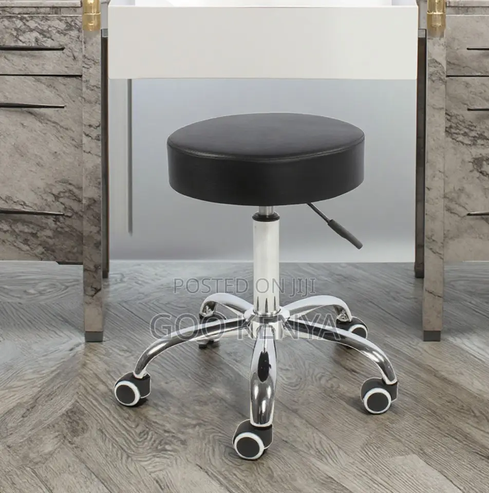 Home Kitchen Stool; Smooth-Rolling Leather Stool for Kitchen or Office