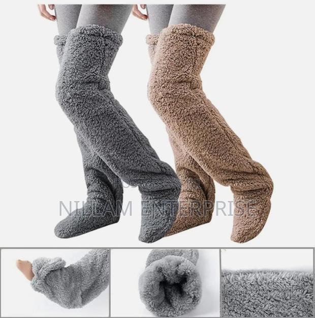 Plush Over the Knee Socks Furry Long Leg Warmers - main view