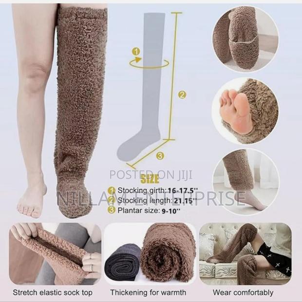 Plush Over the Knee Socks Furry Long Leg Warmers - thumbnail 2