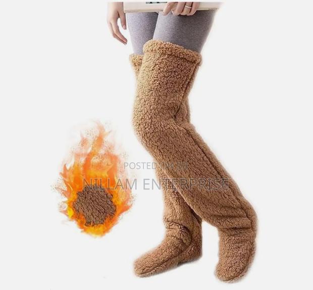 Plush Over the Knee Socks Furry Long Leg Warmers - thumbnail 4