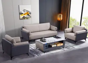 Home/Office Sofa; Full Leather 5-Seater Living Room Couch
