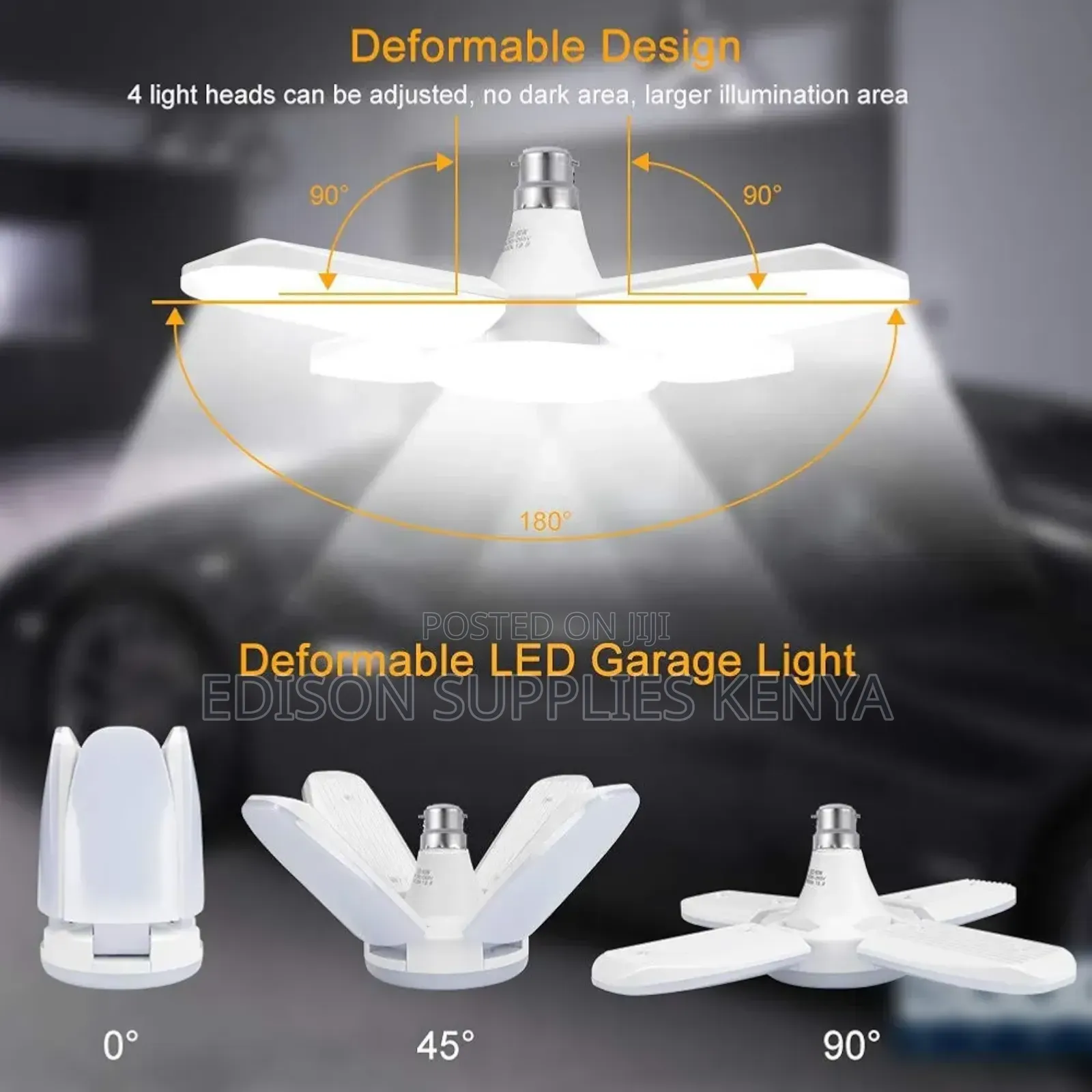 Foldable Bulbs Bright Led Garage Lights Deformable Lamps 60watts