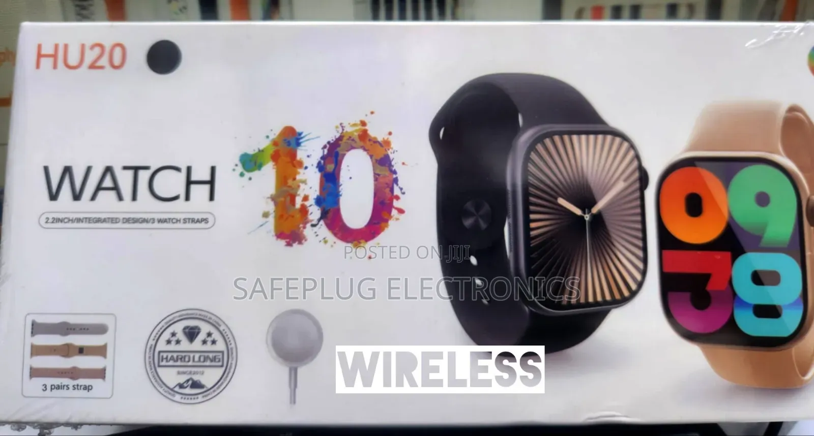 Hu20 2.2 Inches Smart Watch With 3 Extra Straps