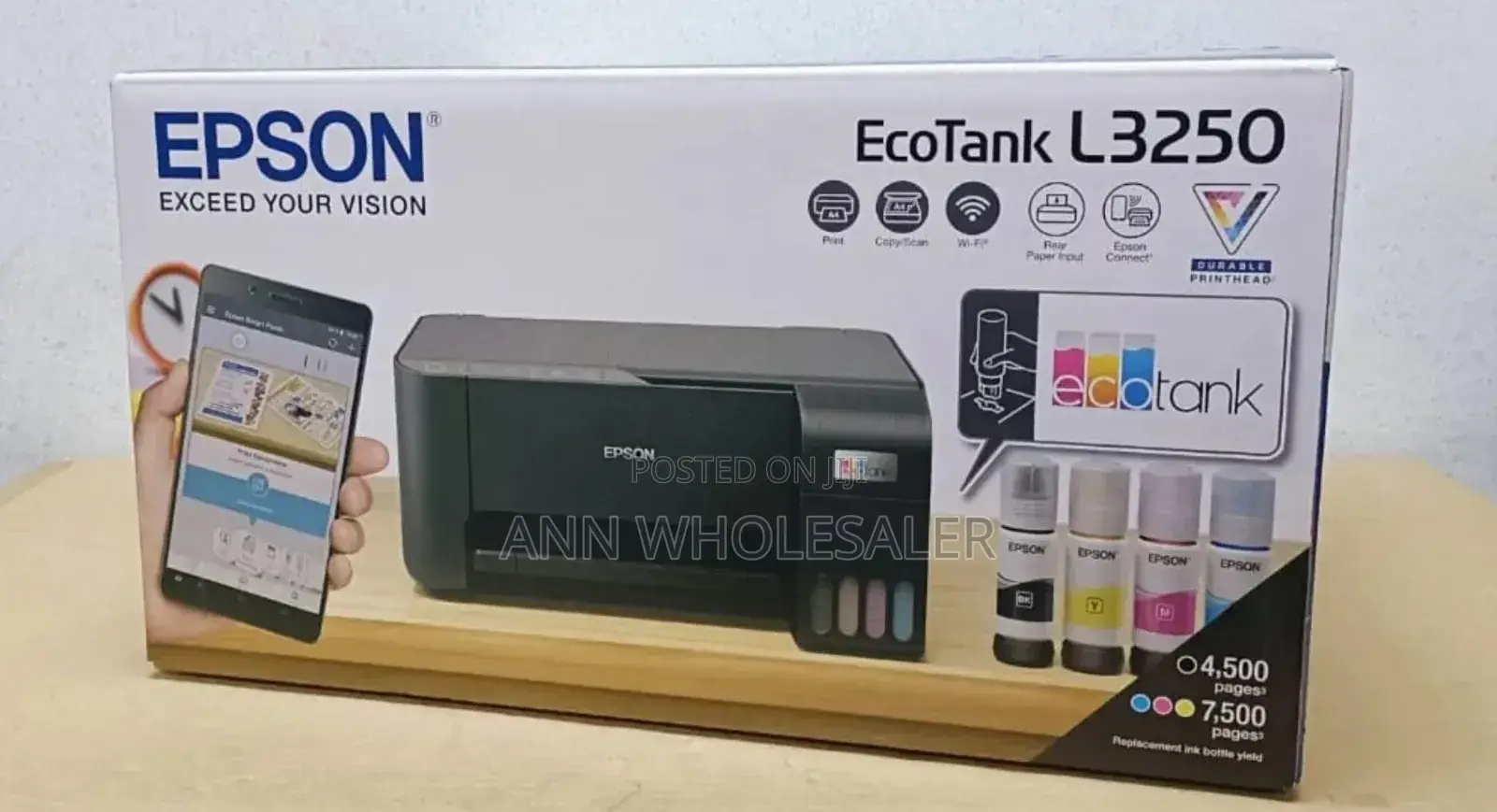 Ecotank L3250 A4 Wifi Wireless All In One Ink Tank Printer