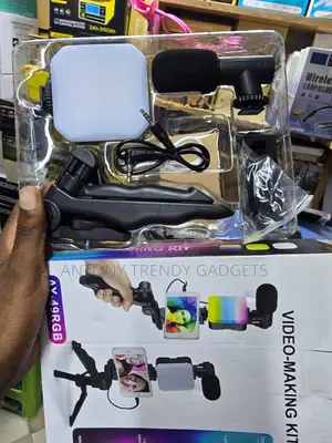 Ay-49rgb Rgb Video Kit With Led Light, Mic, And Tripod