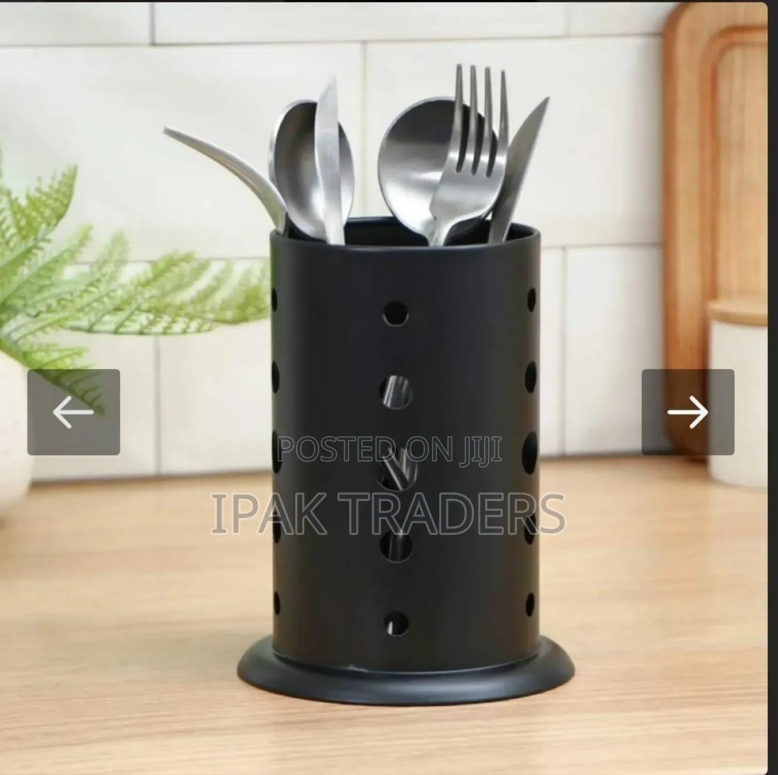 Black Stainless Steel Cutlery Holder