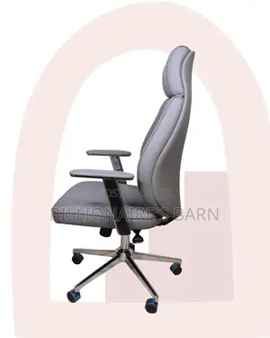 Grey Executive Leather Office Chair | Executive Headrest Support