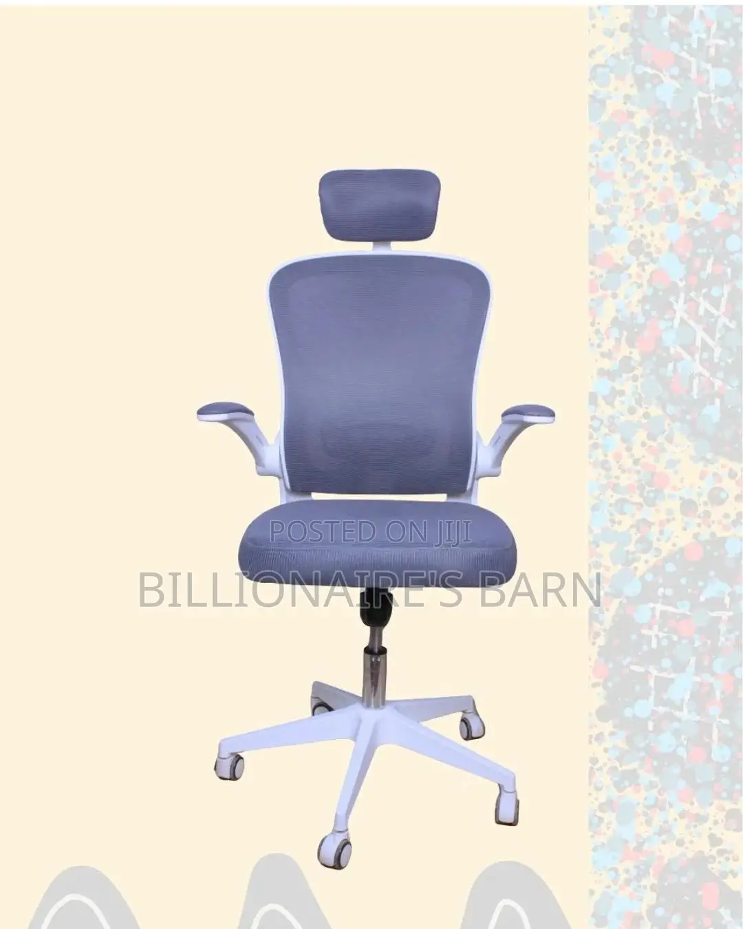 Plush White Ergonomic Office Chair | Lumbar Support
