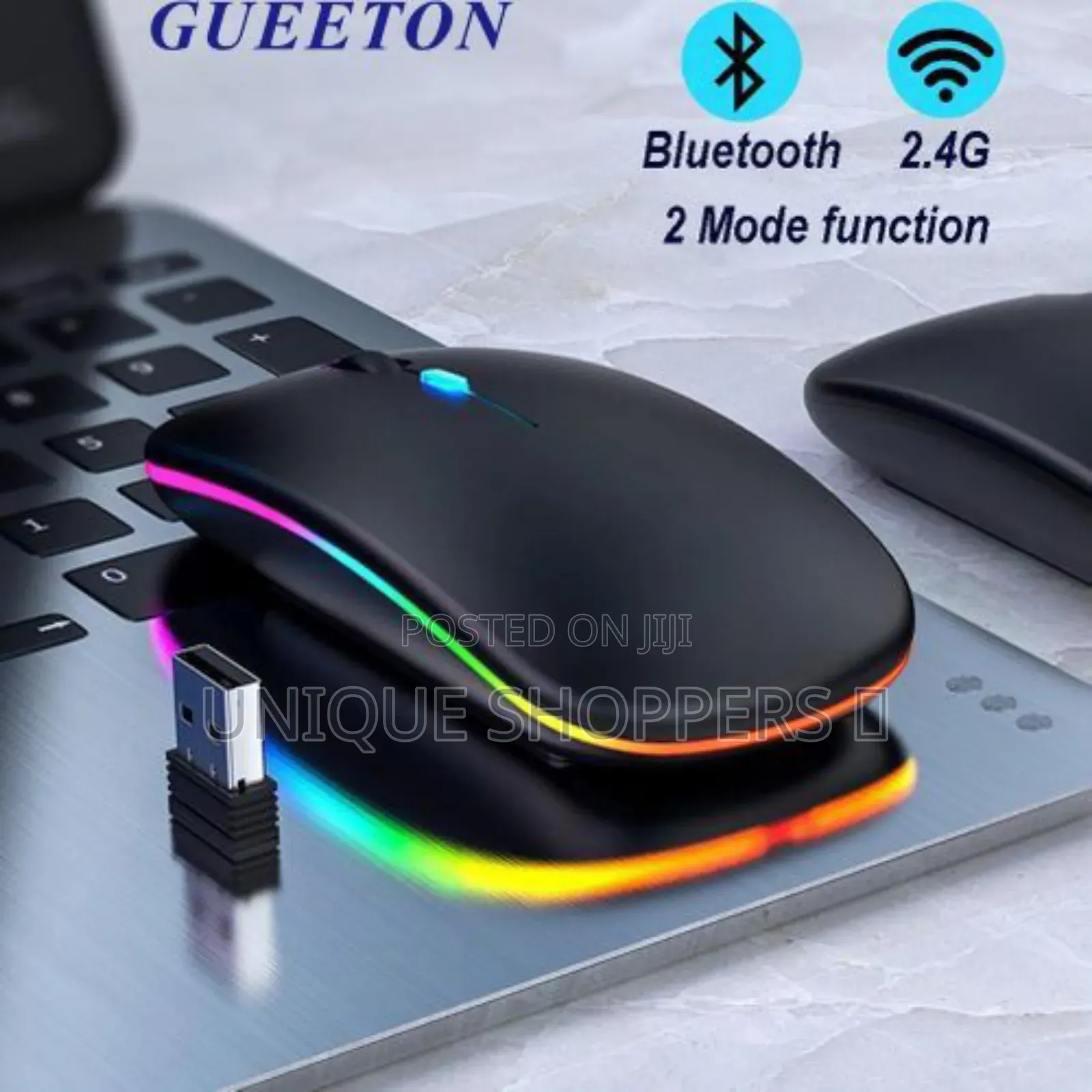 2.4g Bluetooth Dual Mode Rechargeable Wireless Mouse Black