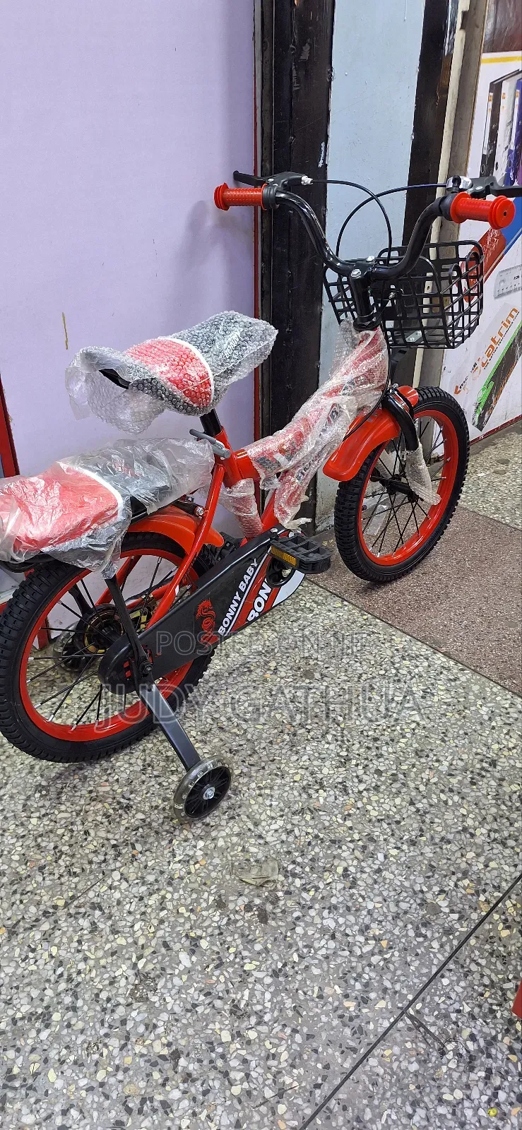 Red Bike Size 16 With Front Basket