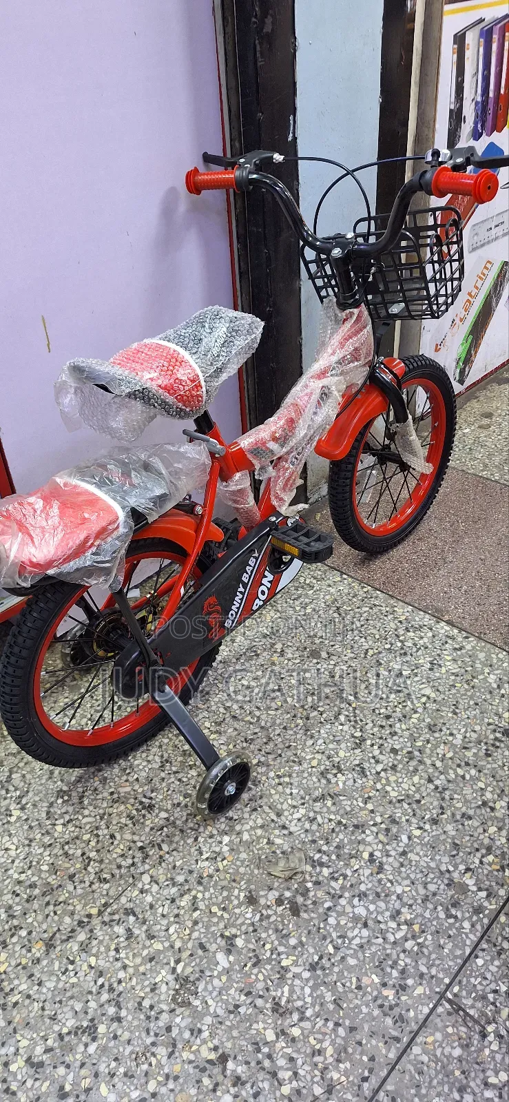 Red Bike Size 16 With Front Basket