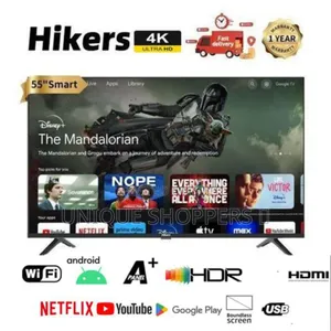 39,999/= Crazy Sale Hikers 55'' Frameless Android Smart Led Tv -