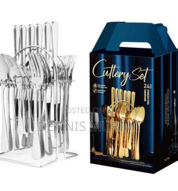 *24pc Cutlery Set (Silver Colour* All Metallic Silver Colour - main view