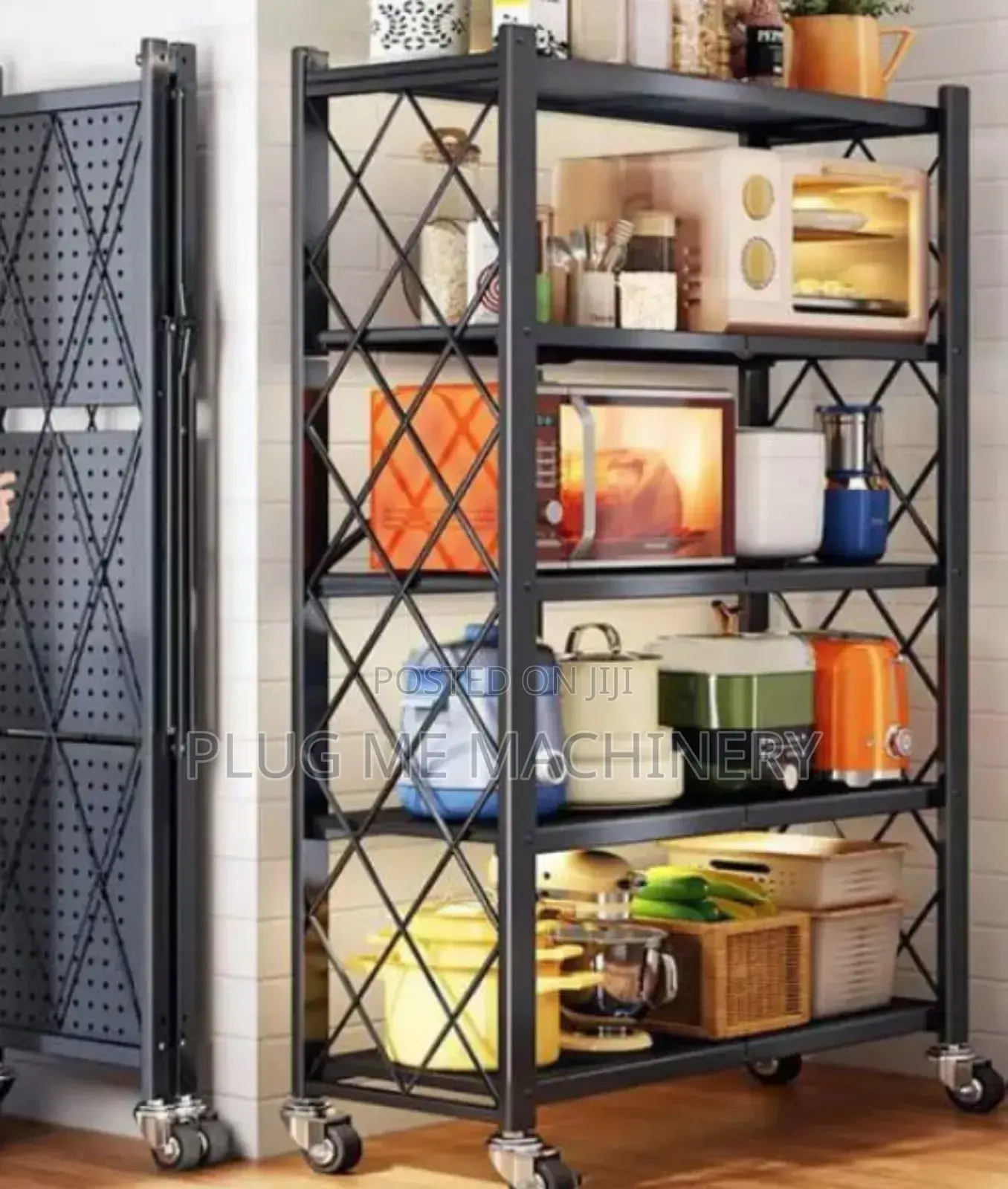 *Big Size Foldable Kitchen Rack With Wheel