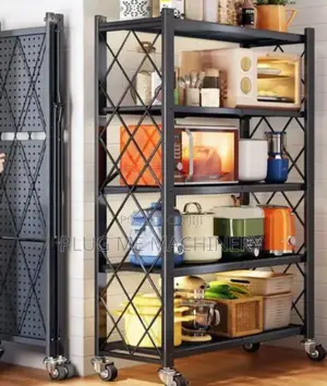 *Big Size Foldable Kitchen Rack With Wheel