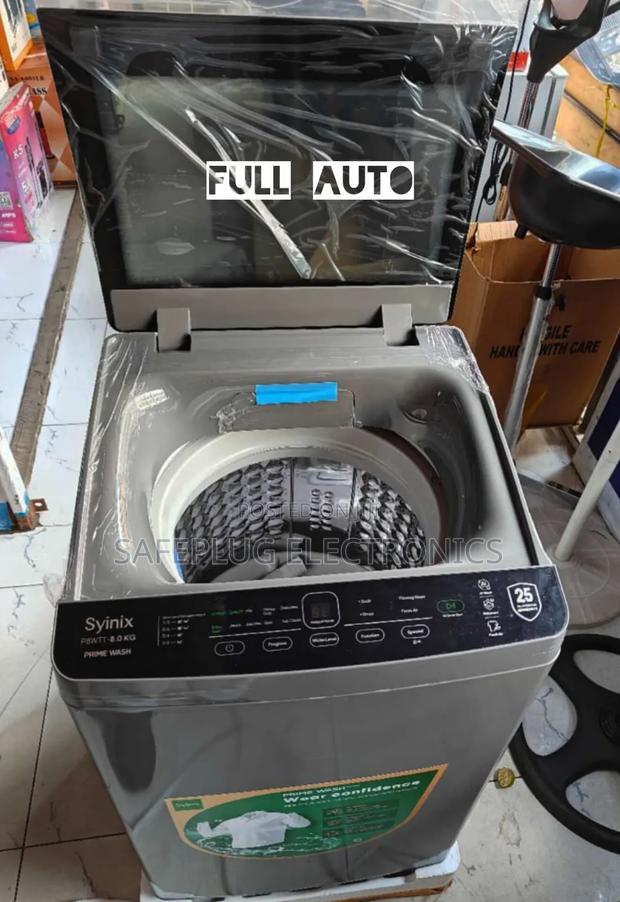 8kg - Syinix Topload Full Automatic Wash Dry Washing Machine