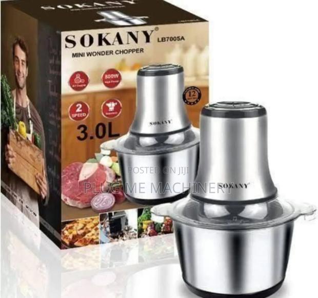 *Sokany 3ltrs Chopper(With Steel Bowl/Good Quality